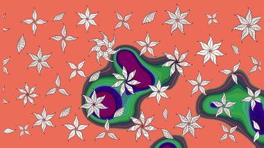 Raster illüstrasyonu. Şatafatlı bahar bahçesi dokusu. Flower eskiz arka planı. Çiçek deseni.