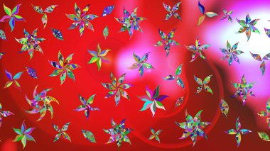 Raster suluboya çiçek deseni, narin çiçekler, kırmızı ve pembe çiçekler, tebrik kartı şablonu. Raster Güzel kumaş deseni.