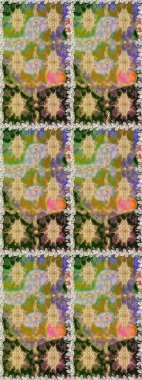 Duvar kâğıdı barok, İspanyol kumaşı. Şık bir grafik desen. Çiçek deseni. Kahverengi ve bej renklerde altın elementler. Kusursuz raster arkaplanı.