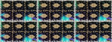 Çiçek deseni. Kusursuz raster arka plan. Kahverengi ve bej renklerde altın elementler. Duvar kâğıdı barok, İspanyol kumaşı. Şekil grafik deseni.