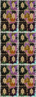 Çiçek deseni. Duvar kâğıdı barok, İspanyol kumaşı. Kahverengi ve bej renklerde altın elementler. Şık bir grafik desen. Kusursuz raster arkaplanı.