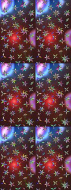 Eskiz modeli etnik tasarım. Yatak çarşafları, ceket, paket tasarımı, kumaş ve moda kavramları için tekstil baskısı. Çiçekleri, deniz kabukları, mandalaları ve suluboya efektleri olan deniz altyapısı.