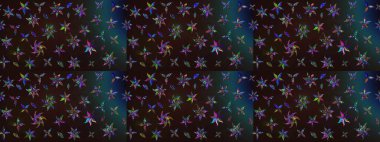 Raster illüstrasyonundaki çiçek desenli çizim. Gri ve kahverengi renkte çiçekler.