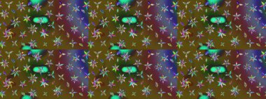 Raster illüstrasyonundaki çiçek desenli çizim. Suluboya tarzında renkler üzerine çiçekler.