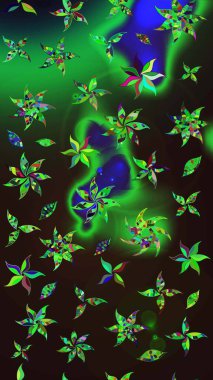 Raster Moda kumaş deseni. Şirin çiçekler. Çizgi çizimi deseni.