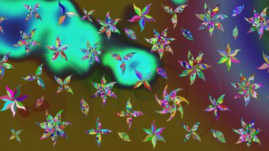 Eskiz geçmişi. Kumaş, tekstil, duvar kağıdı baskısı için. Miles Fleur, süslü püslü bir süs. Tomurcukları papatya çiçekleri olan sevimli bir çiçek deseni. Raster illüstrasyonu. Antika retro tarzı.