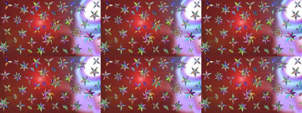 Raster Çiçek İllüstrasyonu 'nun şirin tekstili. Kahverengi ve kırmızı renkte etnik çiçeklerle süslenmiş zarif bir eskiz..