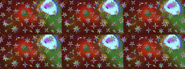 Çiçeksel çizim kalıbının yansıması. Vadinin renkleri.