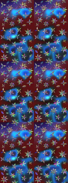 Mavi ve kahverengi renkte çiçekler. Renkli Bahar Teması eskiz kalıbı. Düz Çiçek Elementleri Tasarımı. Sevimli çiçek raster deseni.