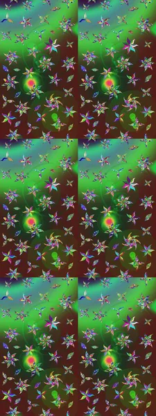 Tekstil, kumaş, kapaklar, duvar kağıtları, baskı, naylon, koleksiyon defteri, örgü, dekupaj için güzel bir eskiz. Millefleur 'lar. Küçük yeşil ve kahverengi renkte güzel bir besin torbası deseni, çiçekler..