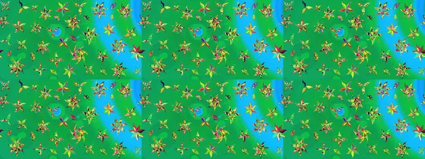 Şirin çiçekler. Çizgi çizimi kalıbı. Raster Moda kumaş deseni.