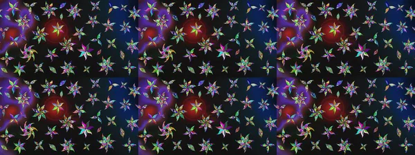 Çiçekli karalama şeklinde Raster çiçek deseni. Nazikçe, renkli yaz çiçekleri. Raster illüstrasyonu.