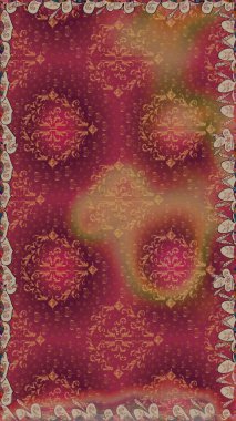 Kırmızı ve kahverengi renkte çiçeklerle kusursuz çiçek deseni. Suluboya tarzında kırmızı ve kahverengi renkte çiçekler.