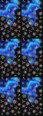 Küçük çiçekteki sevimli çiçek deseni. Güzel karalamalı çiçek desenli çizim. Güzel kumaş deseni. Raster illüstrasyonu.