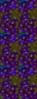 Nazik, sevimli çiçek arkaplanı. Kahverengi ve mavi renkli çiçekler. Raster çiçek desenli ve çiçekli..