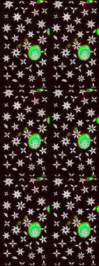 Siyah ve nötr renklerde. Raster illüstrasyonundaki çiçek desenli çizim. Raster illüstrasyonu. Güzel kumaş deseni.