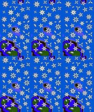 Düz Çiçek Elementleri Tasarımı. Raster. Renkli Bahar Teması çizim şablonu.