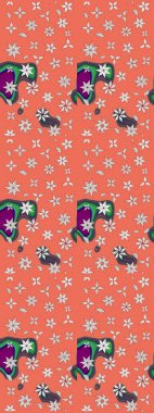 Renkli Yaz Temalı eskiz kalıbı. Düz Çiçek Elementleri Tasarımı. Sevimli çiçek raster deseni. Modaya uygun kumaş deseni.