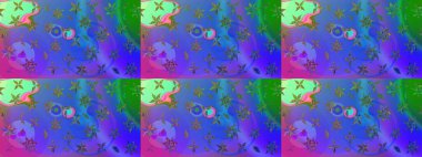 Raster illüstrasyonu. Şatafatlı bahar bahçesi dokusu. Mavi ve mor renkli çiçekler. Çiçek deseni. Mavi ve menekşe renkleri üzerine çiçek çizimi.