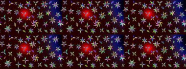 Arkaplan dokusu, duvar kağıdı, siyah ve kahverengi renkli çiçek teması. Soyut etnik raster çizim kalıbı. Kabile sanatı boho baskısı, klasik çiçek arkaplanı.