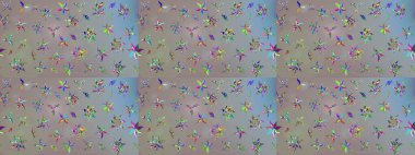 Moda baskıları için zarif bir şablon. Halk tarzı. Parlak renkli çiçekleri ve gri ve mavi renkli yaprakları olan harika bir çiçek deseni. Modern çiçek arkaplanı.