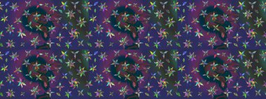 Süslü kumaş deseni. Çiçekli çiçek deseni, suluboya. Raster deseni.