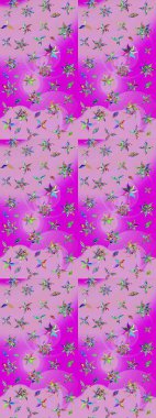 Tarafsız ve morumsu renklerde çiçekler. Raster illüstrasyonunda çiçek deseni çizimi.