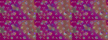 Raster - stok. Suluboya, elle çizilmiş. Vadinin çiçekleri mor ve kahverengi renklerde. Taslak arkaplan deseni.