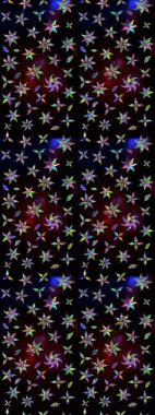 Şirin çiçekler. Raster Moda kumaş deseni. Çizgi çizimi deseni.