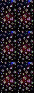 Şirin çiçekler. Raster Moda kumaş deseni. Çizgi çizimi deseni.