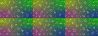 Sabıka fotoğraflarında, bebek kıyafetlerinde, duvar kâğıtlarında, paket kutularında falan kullanılabilir. Zarif, parlak ve eskiz yeşil ve mavi çiçek deseni tasarımı.
