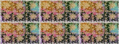 Duvar kâğıdı için altın süslü bir illüstrasyon. Süslü dantel iz sürücü. Doğu tarzında klasik tasarım öğesi. Gri renkli geleneksel Arapça dekor. Çiçekli süslemeli, pürüzsüz bir desen..