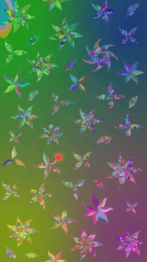 Raster. Güzel suluboya çiçekler, parlak resim ilham verici yeşil ve mavi çiçek desenli eskiz arka plan.