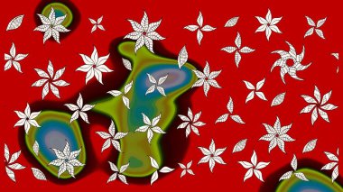 Raster çiçek desenli çiçek deseni, yapraklar, dekoratif elementler, sıçrama, lekeler, el çizimi kontur çizgileri ve Doodle çizim stili, grafik raster çizim çizimi.