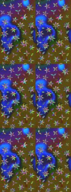 Renkli etnik çiçeklerle süslenmiş zarif bir eskiz şekli. Raster Çiçek İllüstrasyon Şirin Tekstil.