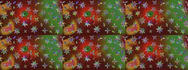 Eskiz modeli etnik tasarım. Çiçekleri, deniz kabukları, mandalaları ve suluboya efektleriyle donanma geçmişi. Yatak çarşafları, ceket, paket tasarımı, kumaş ve moda kavramları için tekstil baskısı.