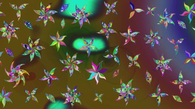 Kumaş, tekstil, duvar kağıdı baskısı için. Raster illüstrasyonu. Eskiz geçmişi. Raster. Eski usul. Tomurcukları çiçekli sevimli çiçek deseni..