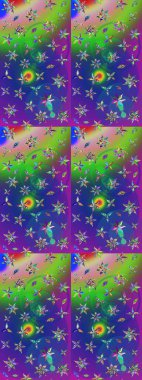 Şirin çiçekler. Çizgi çizimi kalıbı. Raster Moda kumaş deseni.