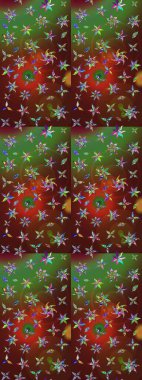 Renkli Bahar Teması eskiz kalıbı. Çiçekli eskiz arkaplanı. Düz Çiçek Elementleri Tasarımı. Çocuk stili.