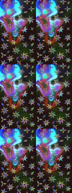 Suluboya tarzında renkler üzerine çiçekler. Renklerde çiçekler olan çiçek deseni çiz.