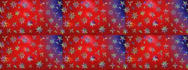 Düz Çiçek Elementleri Tasarımı. Güzel çiçek deseni. Renkli Bahar Teması eskiz kalıbı. Kırmızı ve mor renkte çiçekler.