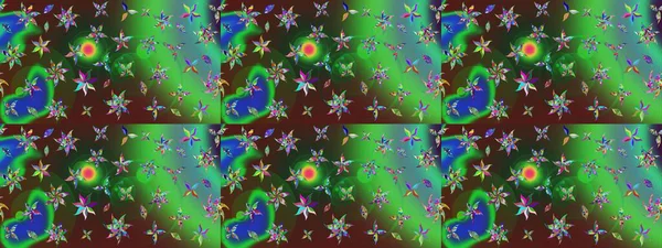 Üst manzara, yumuşak stil. Yeşil ve mavi renkte manzaralı çiçek deseni. Sevgililer günü ve tebrik kartı konsepti için şık bir davetiye. Çiçek kompozisyonu, el boyası, hassas şablon..