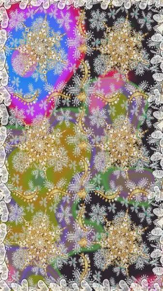 Gri renkli ve altın elementli altın desenli. Kusursuz altın desen. Raster doğulu süsü.