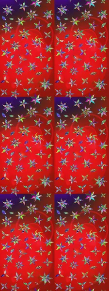 Çiçekler kırmızı ve kahverengi üzerine. Suluboya, elle çizilmiş. Raster hisseleri. Taslak arkaplan deseni.