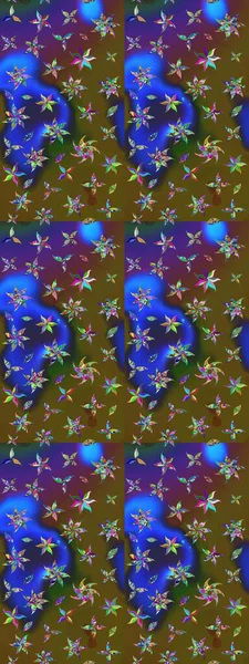 Renkli etnik çiçeklerle süslenmiş zarif bir eskiz şekli. Raster Çiçek İllüstrasyon Şirin Tekstil.