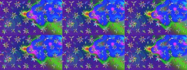 Elle çizilmiş sonbahar çiçeği deseni. Renkli mavi ve mor çizim kalıpları. Doodle tarzı. Tekstil ve kapak tasarımı için mükemmel. Mavi ve mor renkte çiçekler.