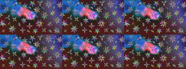 Raster çiçek desenleri çiziyor. Vadinin renkleri.