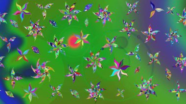 Renkler üzerine çiçek desenli çizimler, el yapımı papatyalar, papatyalar. Tekrar eden çiçek arkaplanı, zarif çiçek duvar kağıdı.