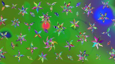 Çiçek deseni. Chichi 'nin kumaş kalıbını çiz. Renkli Bahar Teması eskiz kalıbı. Raster illüstrasyonu. Düz Çiçek Elementleri Tasarımı.