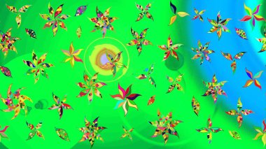 Nazik, narin çiçek arkaplanı. Çiçekli karalama şeklinde Raster çiçek deseni. Renkli çiçekler.